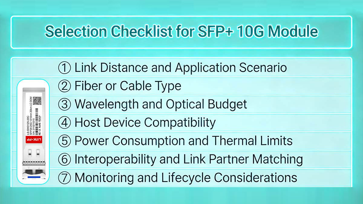 SFP+ 10G Module Selection