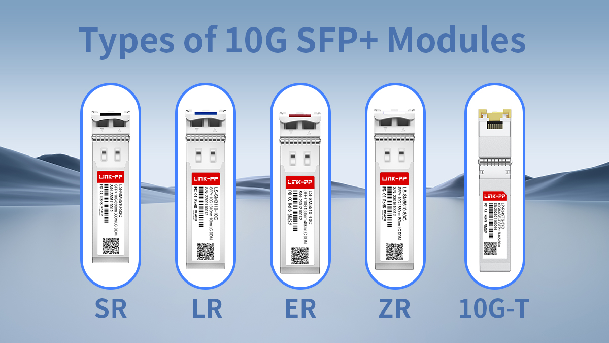Types of 10G SFP+ modules: SR, LR, ER, ZR and 10GBASE-T — use cases and distance ranges