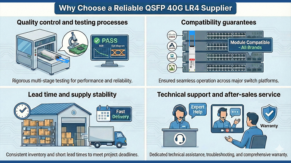 Why Choose a Reliable QSFP 40G LR4 Supplier