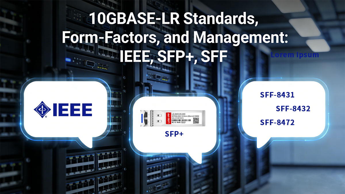 10GBASE-LR Standards, Form-Factors, and Management: IEEE, SFP+, SFF