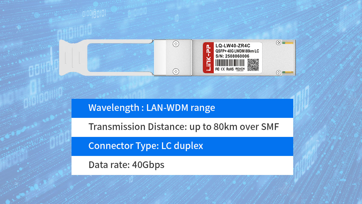 Key Specifications of QSFP 40G 80km Modules