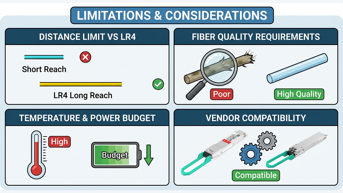 Limitations and Considerations of 100G CWDM4 Links