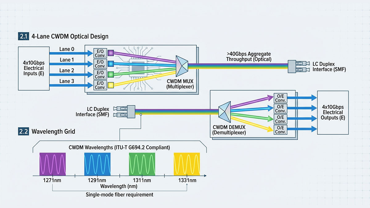 40GBASE-ER4 Module Architecture