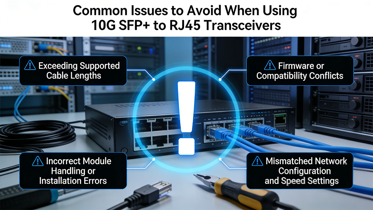 Common Issues to Avoid When Using 10G SFP+ to RJ45 Transceivers