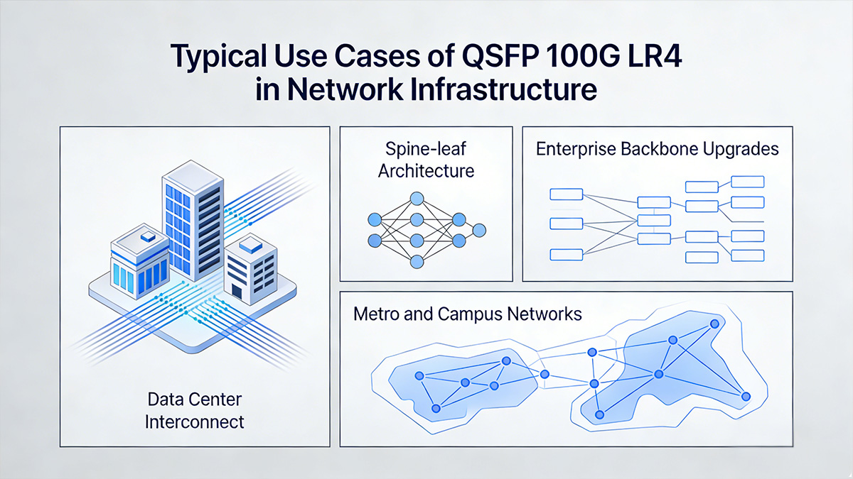 Typical Use Cases of QSFP 100G LR4 in Network Infrastructure