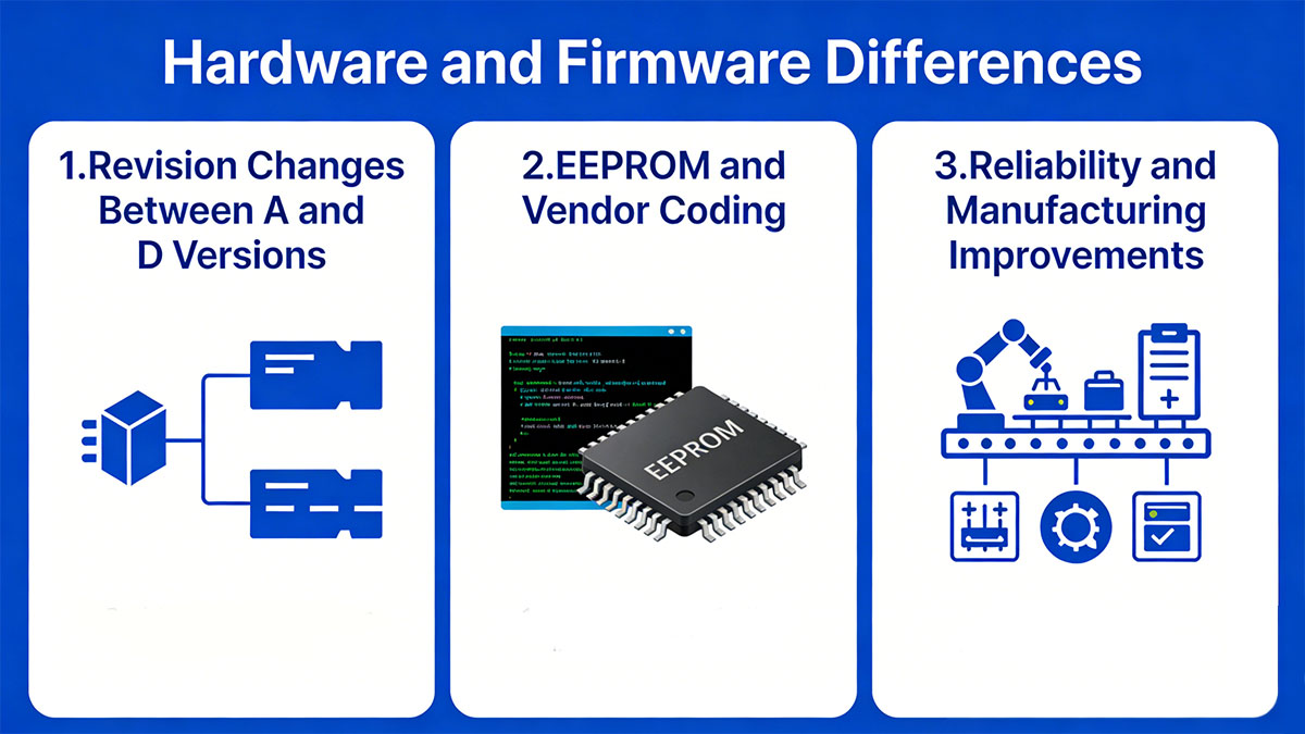 Diferenças de hardware e firmware
