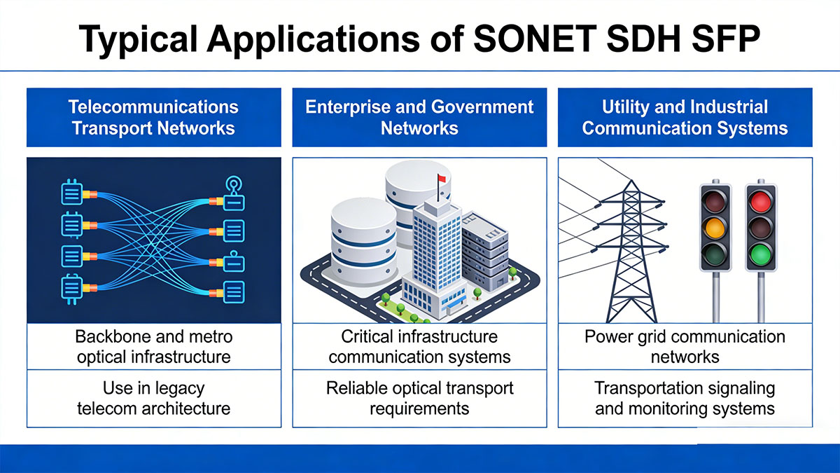 Typical Applications of SONET SDH SFP