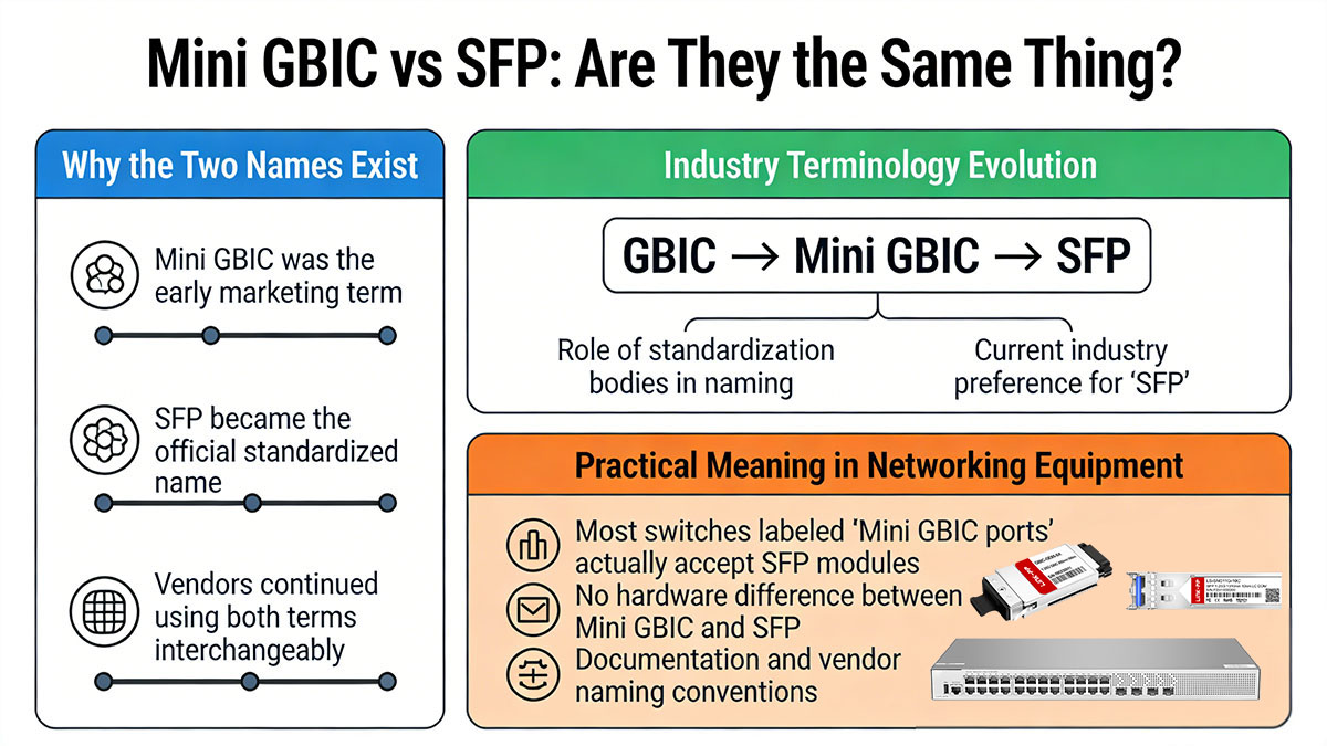 Mini GBIC vs SFP: Are They the Same Thing