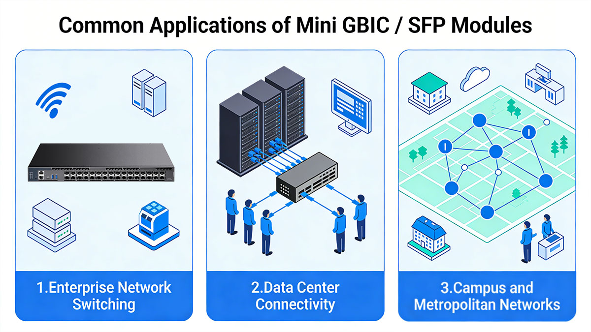 Common Applications of Mini GBIC / SFP Modules