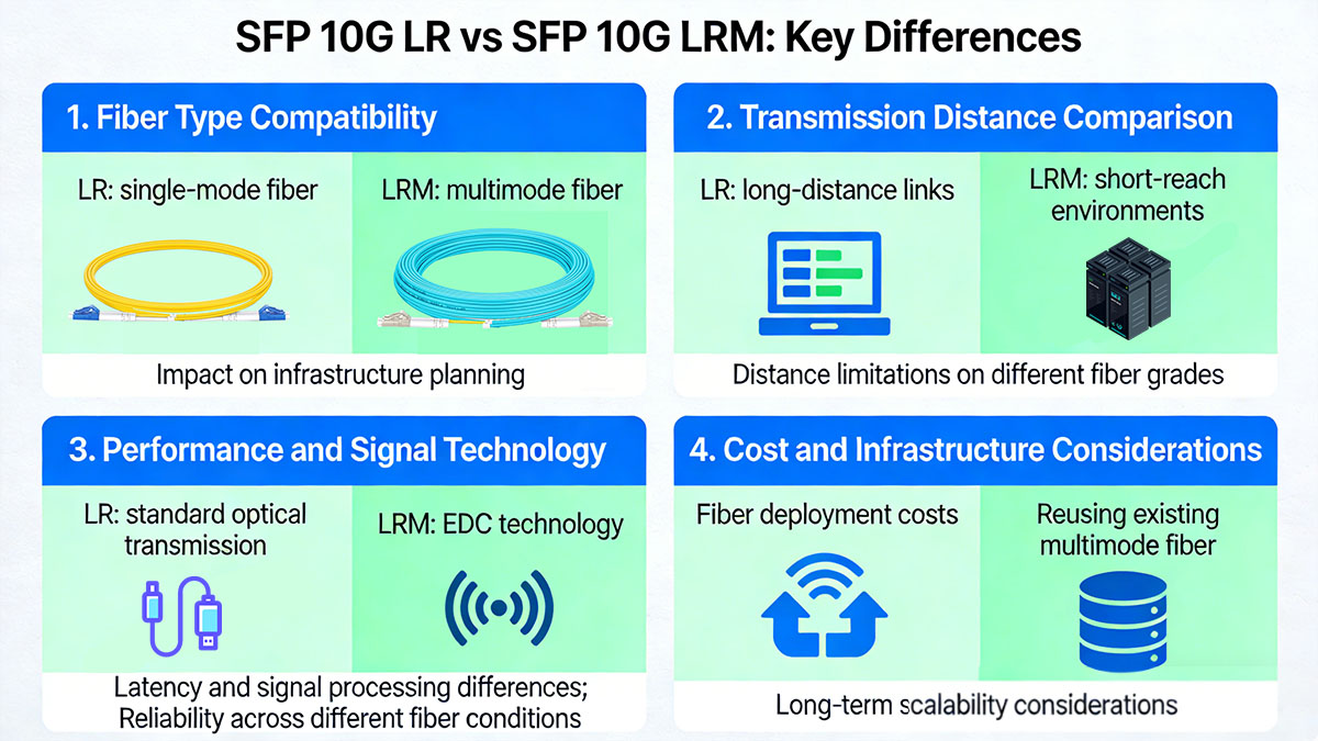 SFP 10G LR vs SFP 10G LRM: Key Differences