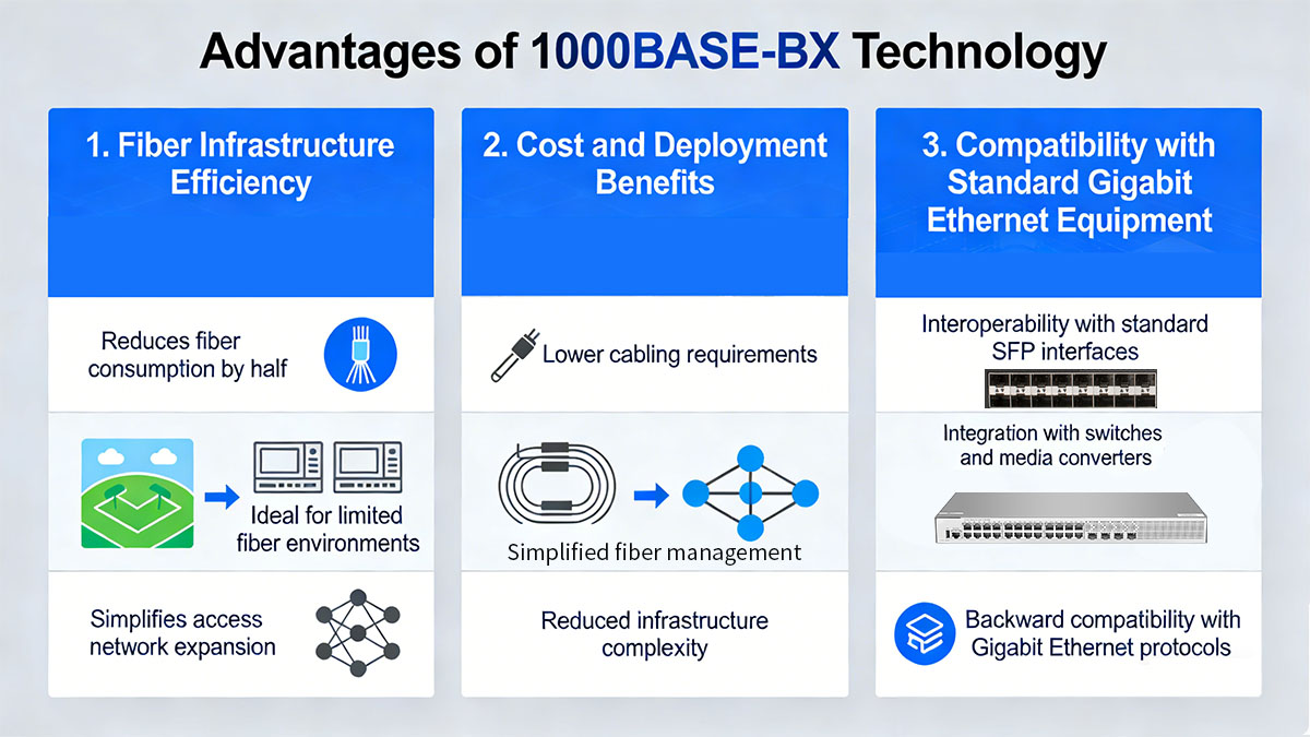 Advantages of 1000BASE-BX Technology