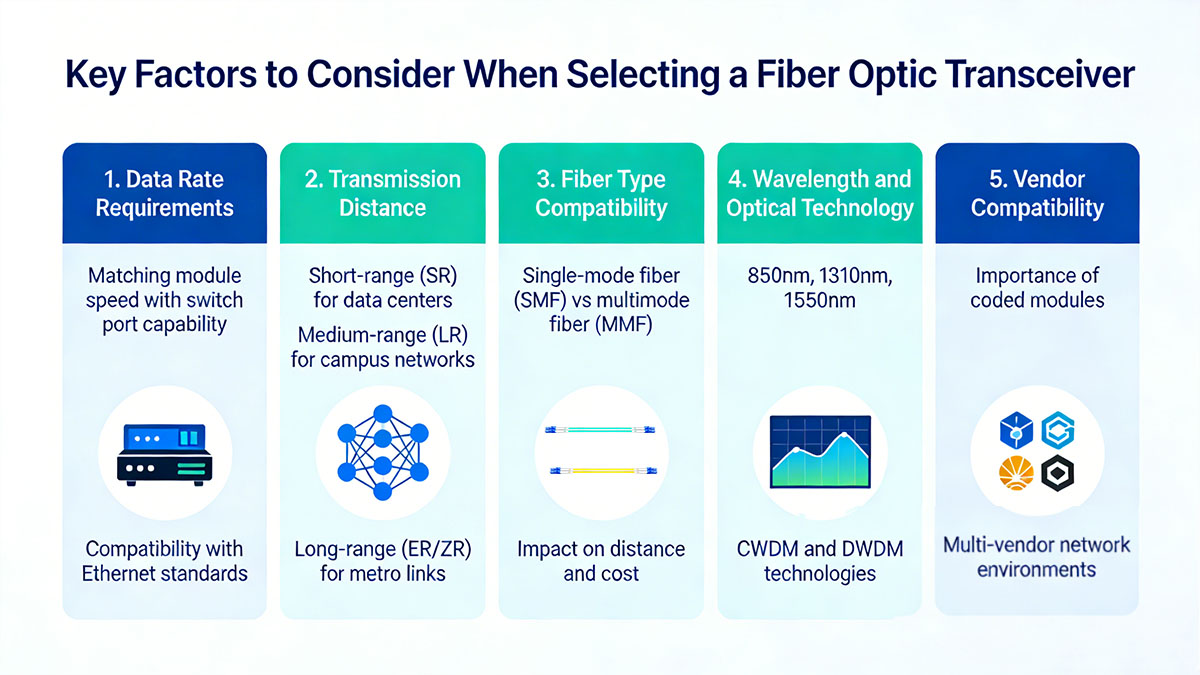 Key Factors to Consider When Selecting a Fiber Optic Transceiver