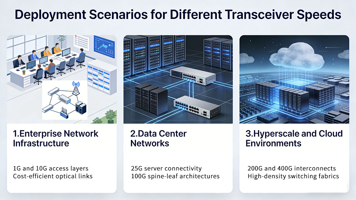 Deployment Scenarios for Different Transceiver Speeds