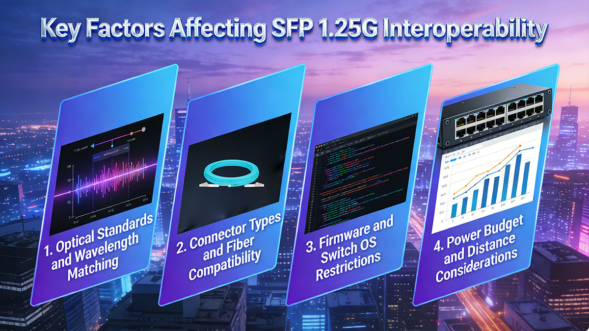 Factores clave que afectan la interoperabilidad de SFP 1.25G
