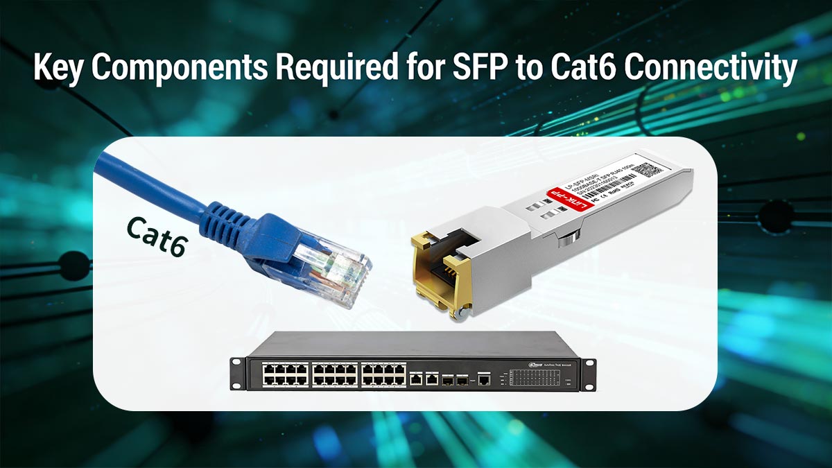 المكونات الرئيسية المطلوبة لتوصيل كابل SFP بكابل Cat6