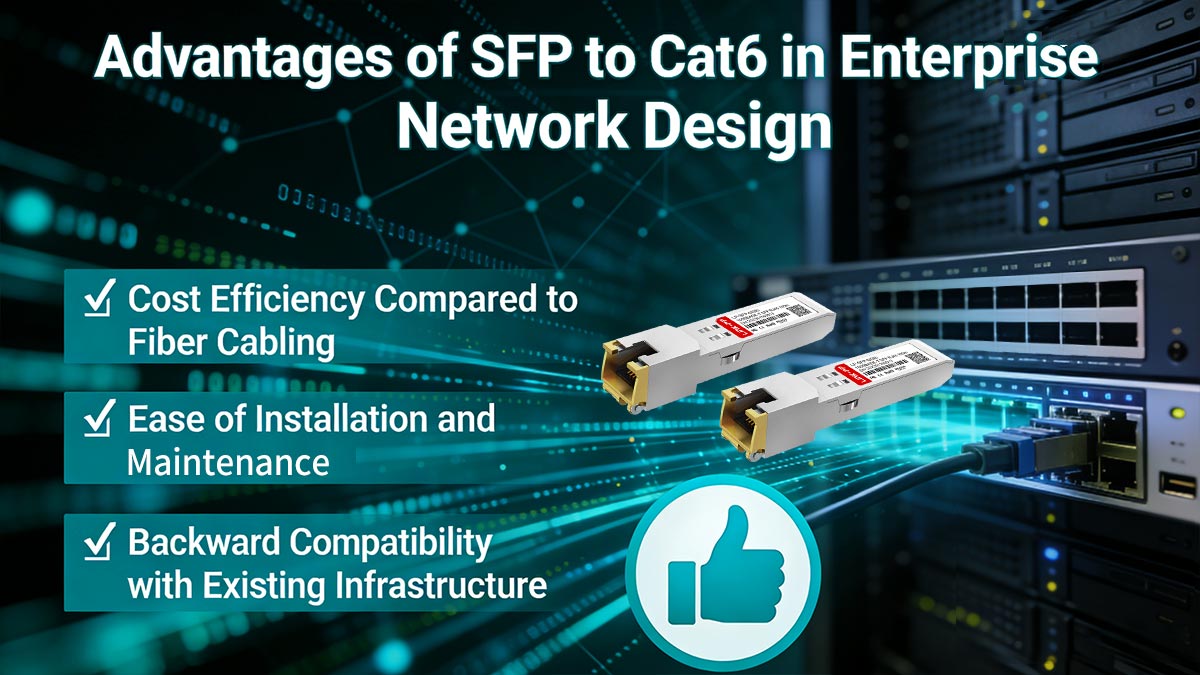 مزايا استخدام محولات SFP إلى Cat6 في تصميم شبكات المؤسسات
