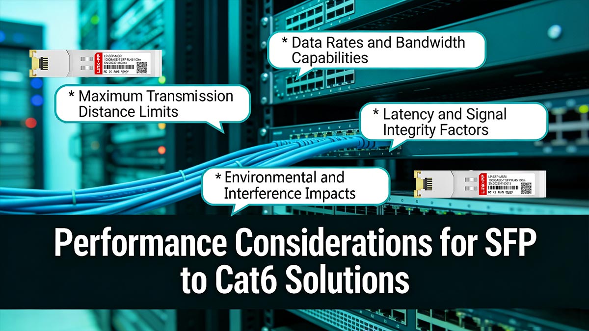 اعتبارات الأداء لحلول SFP إلى Cat6