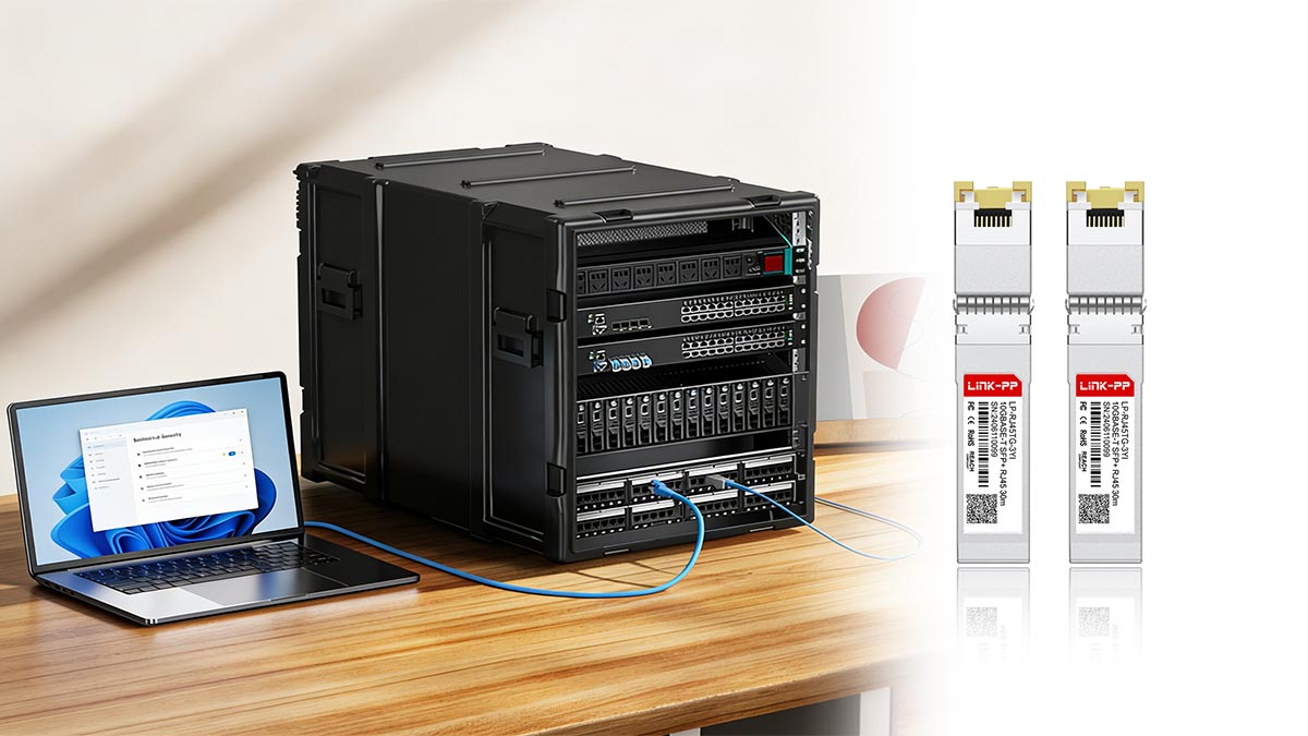 اختبار أداء وقياس أداء منفذ SFP من نوع RJ45 بسرعة 10 جيجابت إيثرنت