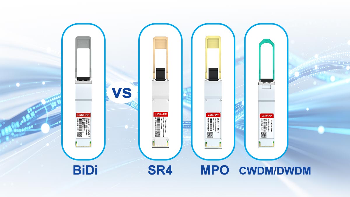 مقارنة بين تقنية 100GBASE ثنائية الاتجاه وتقنيات SR4 وMPO وCWDM وDWDM