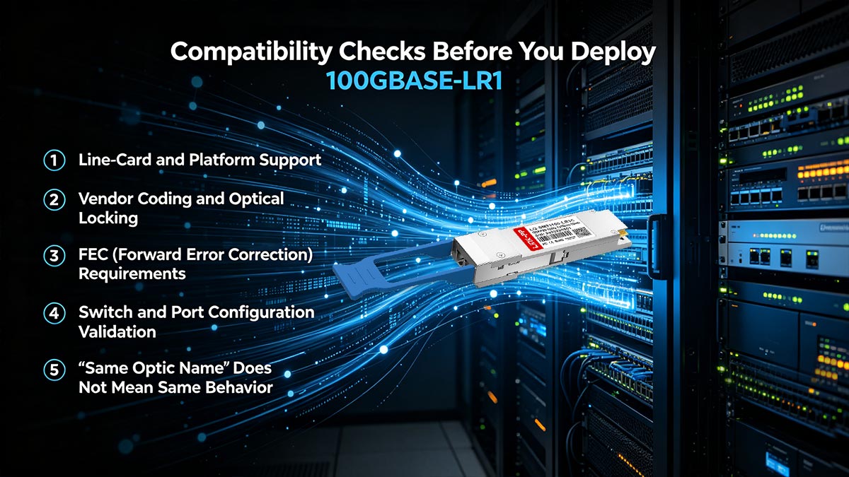 Verifiche di compatibilità prima dell'implementazione di 100GBASE-LR1