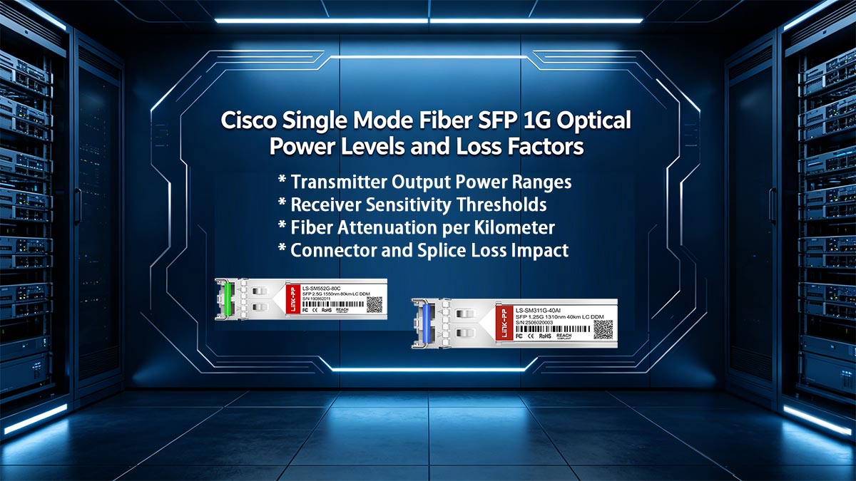 Niveaux de puissance optique et facteurs de perte des modules SFP 1G à fibre monomode Cisco