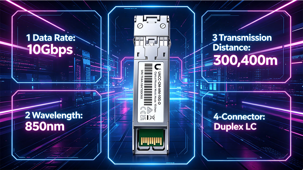 Specifiche complete del modello UACC-OM-MM-10G-D