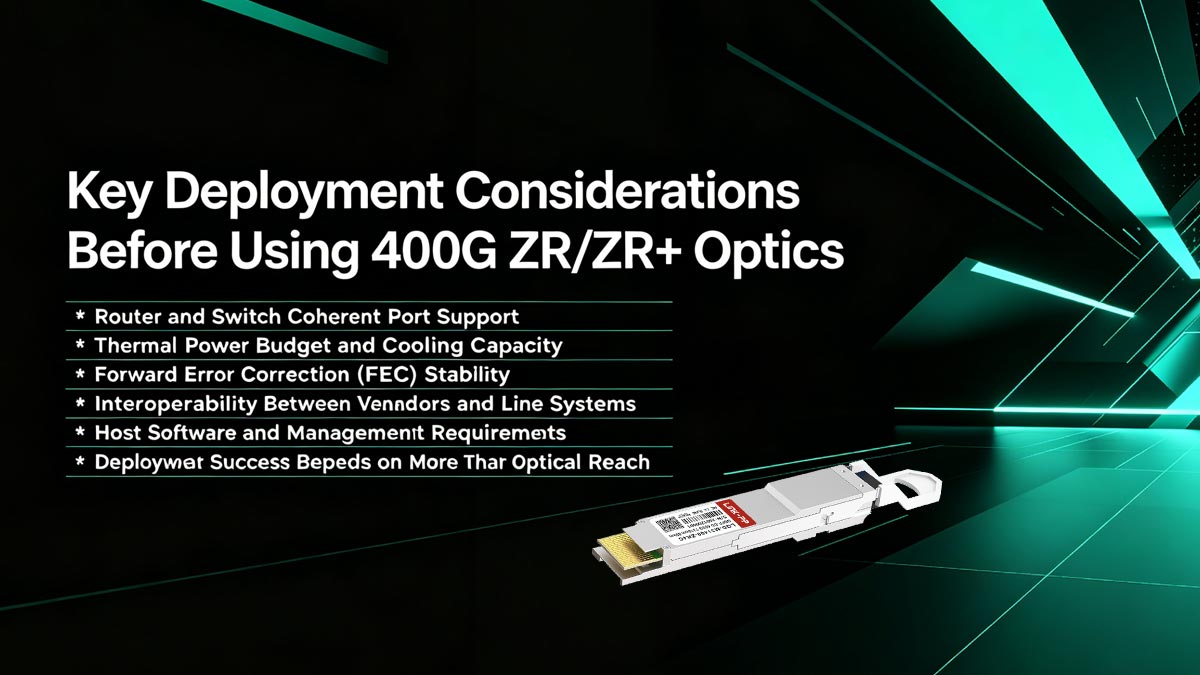 Consideraciones clave para la implementación antes de utilizar la óptica 400G ZR/ZR+