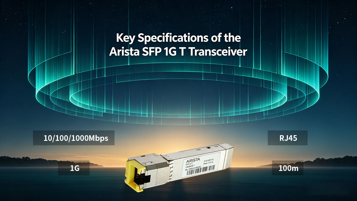Especificaciones clave del transceptor Arista SFP 1G T