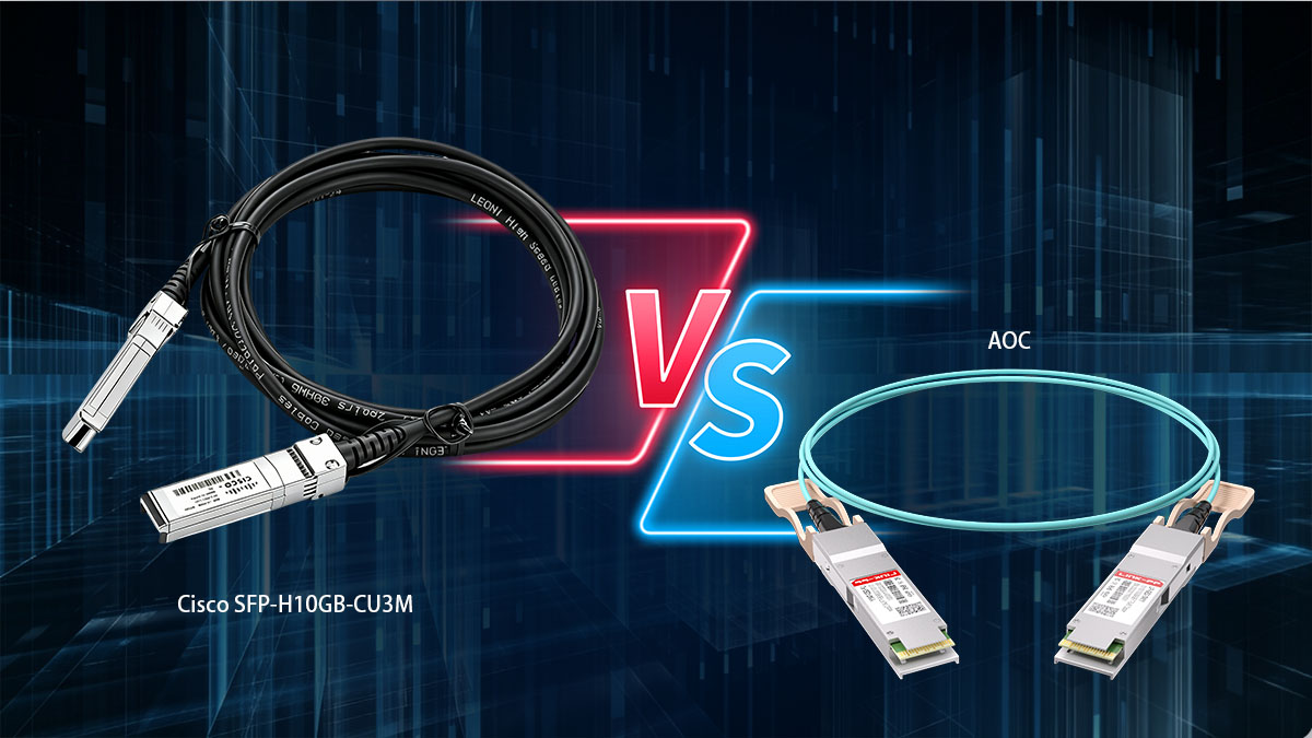 Comparação entre o Cisco SFP-H10GB-CU3M e cabos ópticos ativos (AOC)