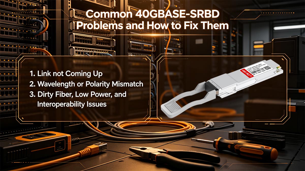 Problemas comuns em conexões 40GBASE-SRBD e como resolvê-los