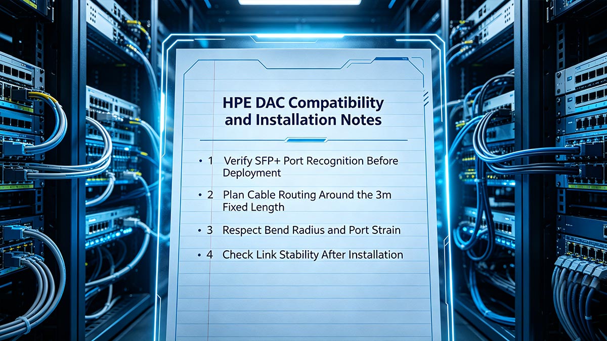 HPE DAC Compatibility and Installation Notes