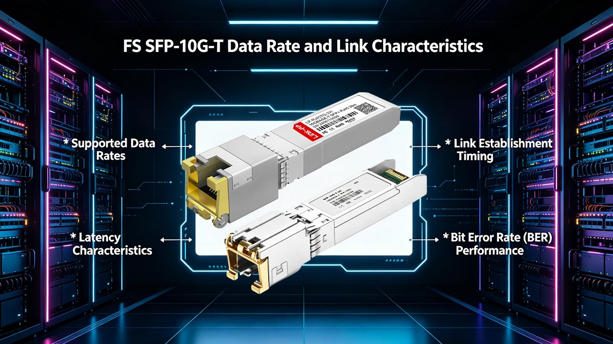 FS SFP-10G-T Data Rate and Link Characteristics