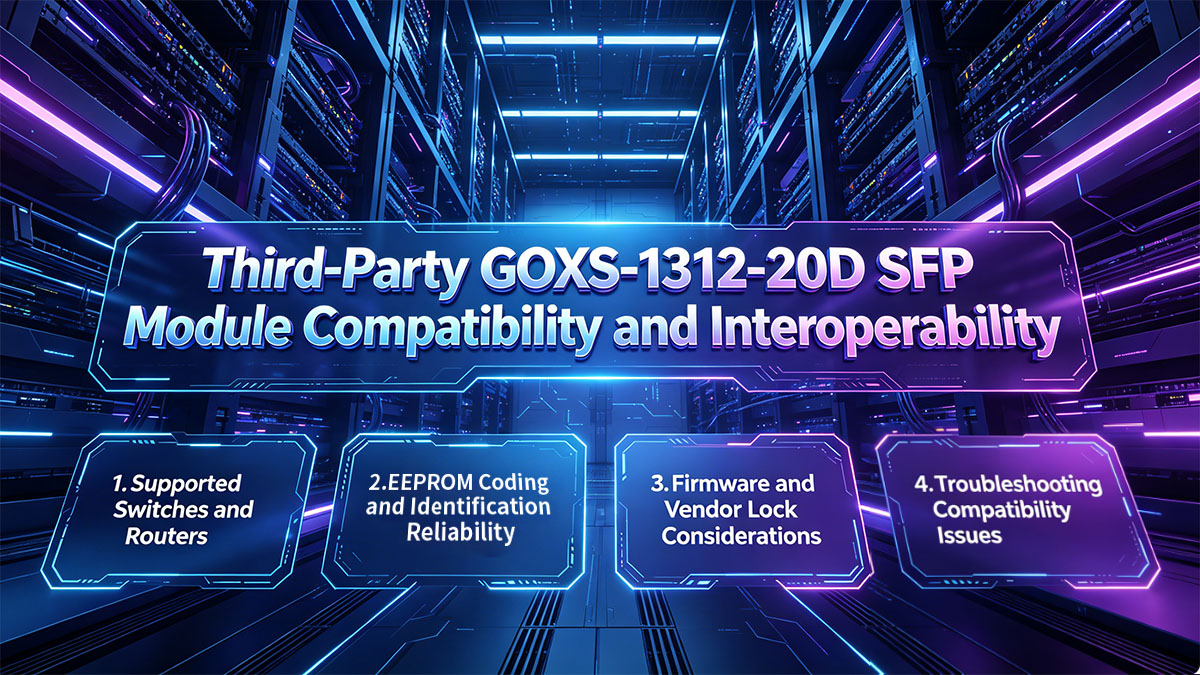 Compatibilité et interopérabilité des modules SFP GOXS-1312-20D tiers