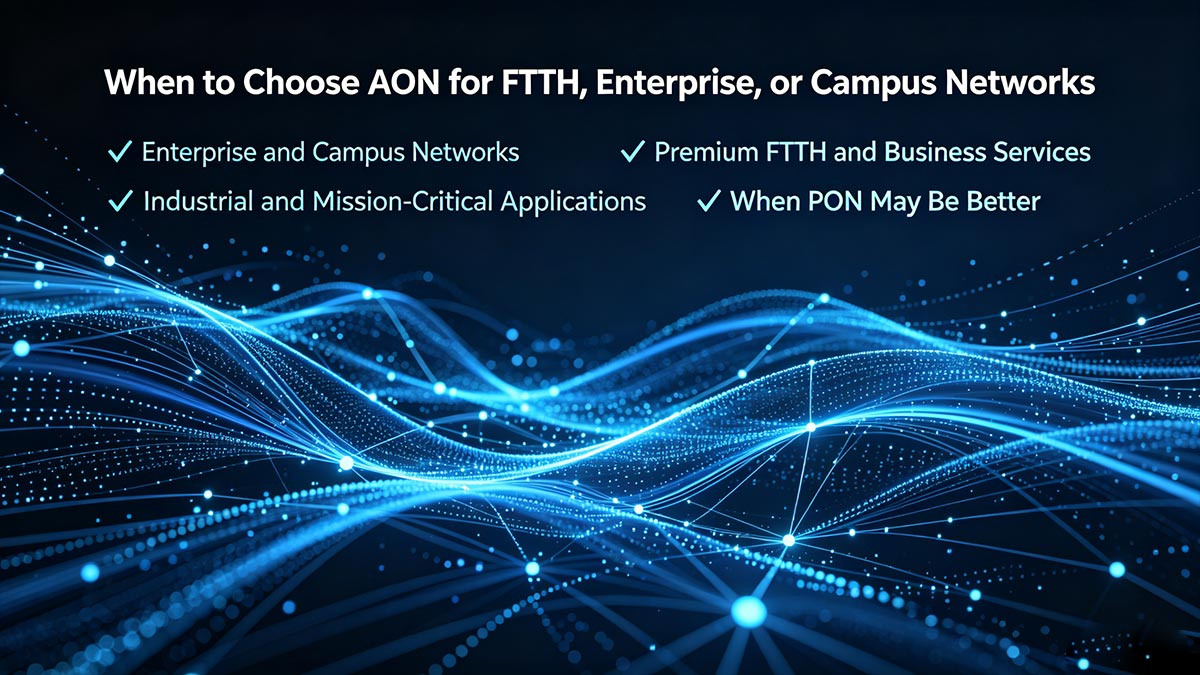 When to Choose AON for FTTH, Enterprise, or Campus Networks