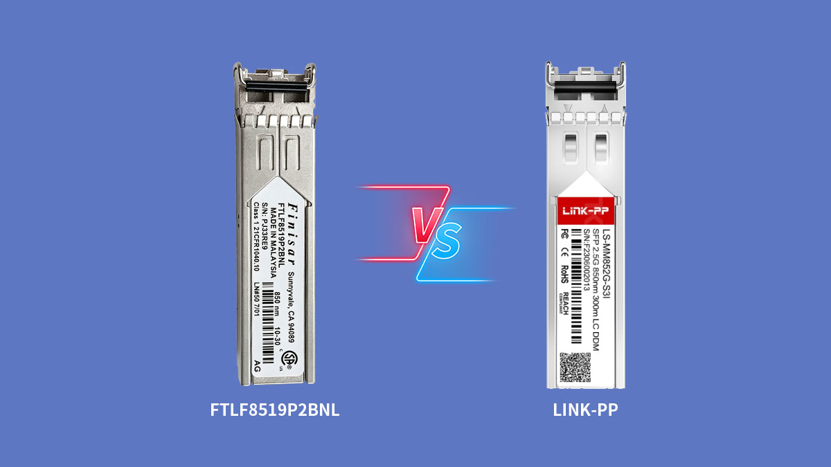 Análisis comparativo del módulo Finisar FTLF8519P2BNL frente a un módulo compatible de terceros.