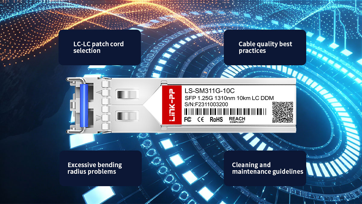 Requisitos de cabeamento de fibra óptica para SFP-LX10