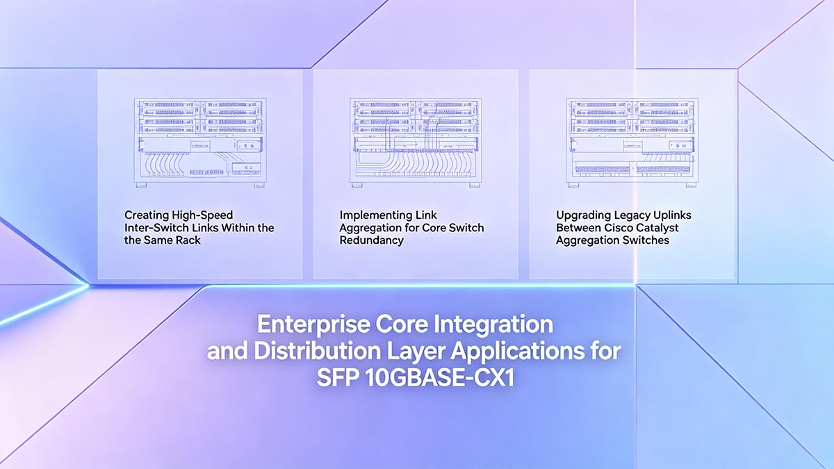 Aplicaciones de la capa de distribución e integración central empresarial para SFP 10GBASE-CX1