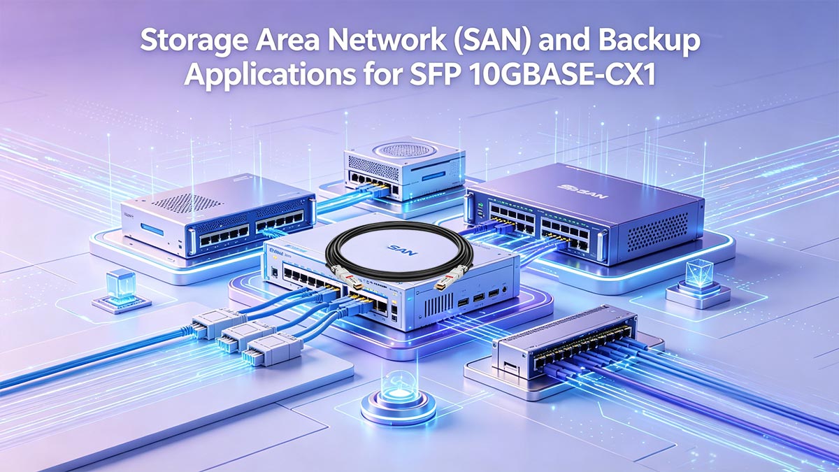 Red de área de almacenamiento (SAN) y aplicaciones de copia de seguridad para SFP 10GBASE-CX1