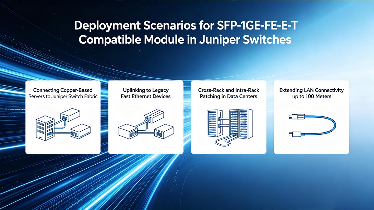 Scénarios de déploiement pour le module compatible SFP-1GE-FE-ET dans les commutateurs Juniper