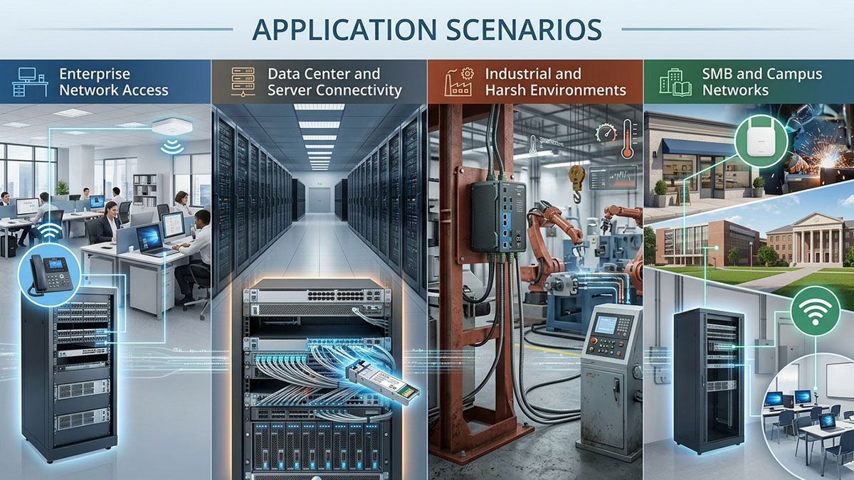 Applications courantes des modules 1000 BASE T