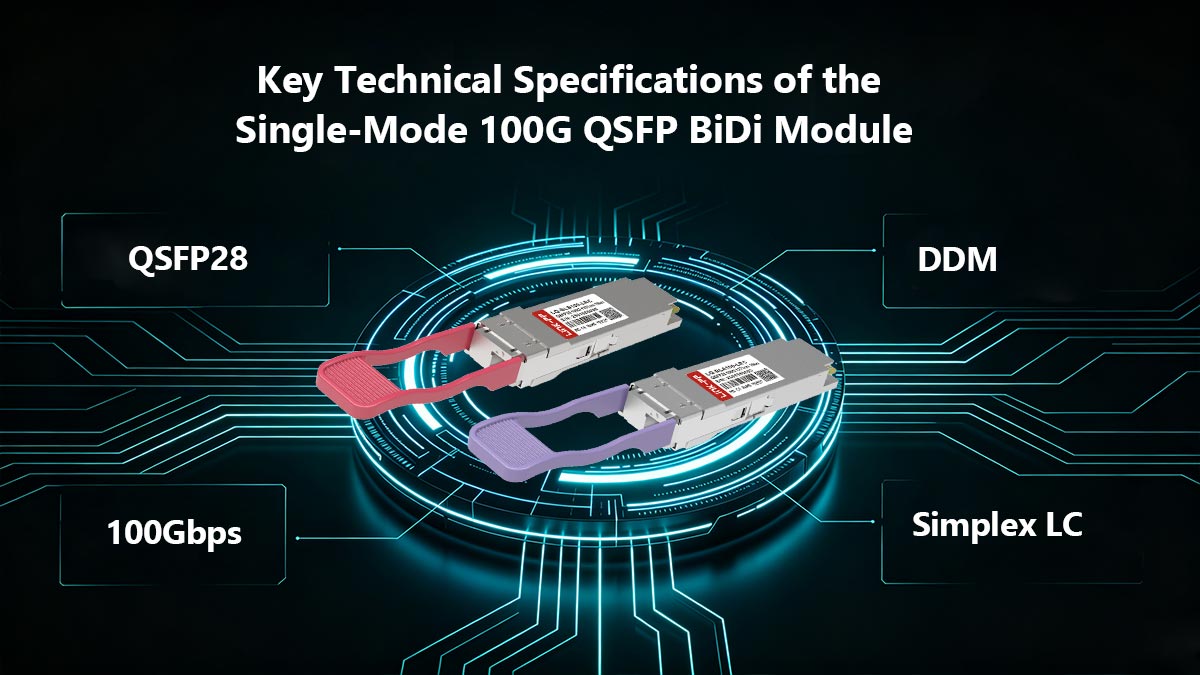 Key Technical Specifications of the Single-Mode 100G QSFP BiDi Module