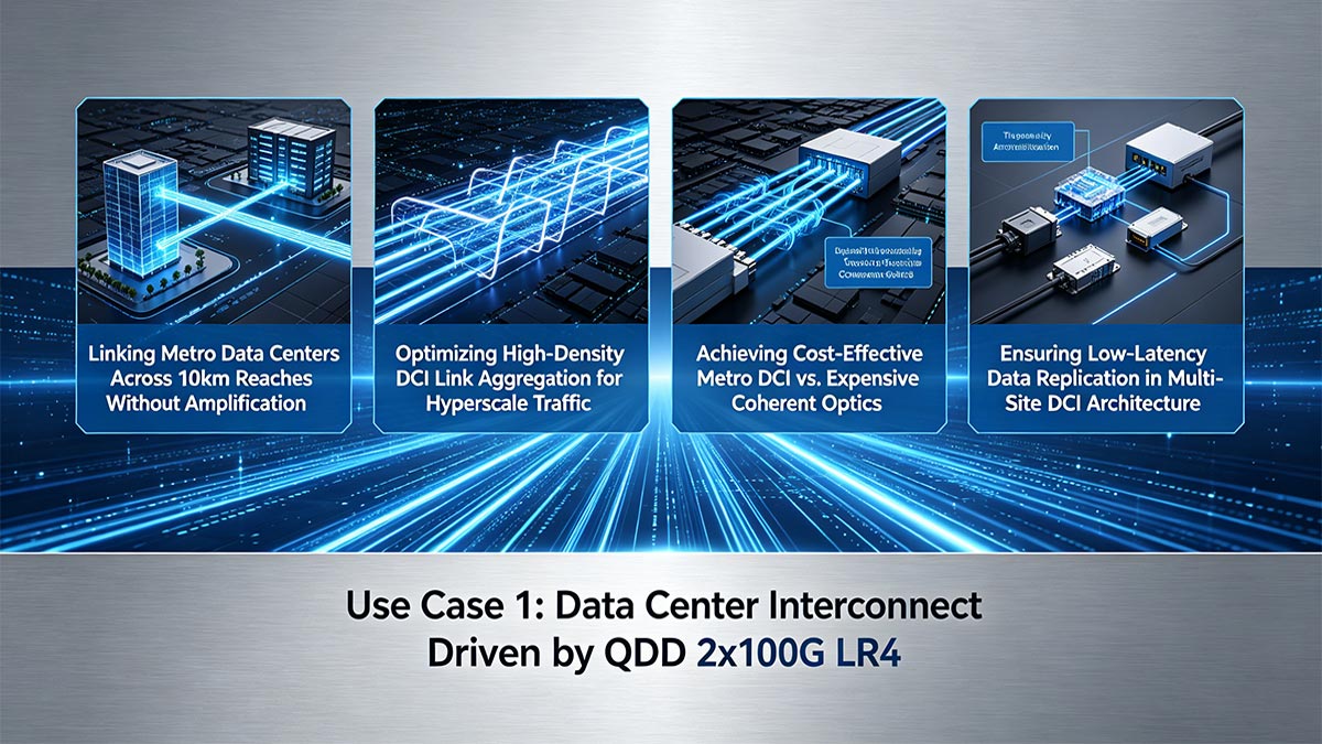 Use Case 1 Data Center Interconnect (DCI) Driven by QDD 2x100G LR4