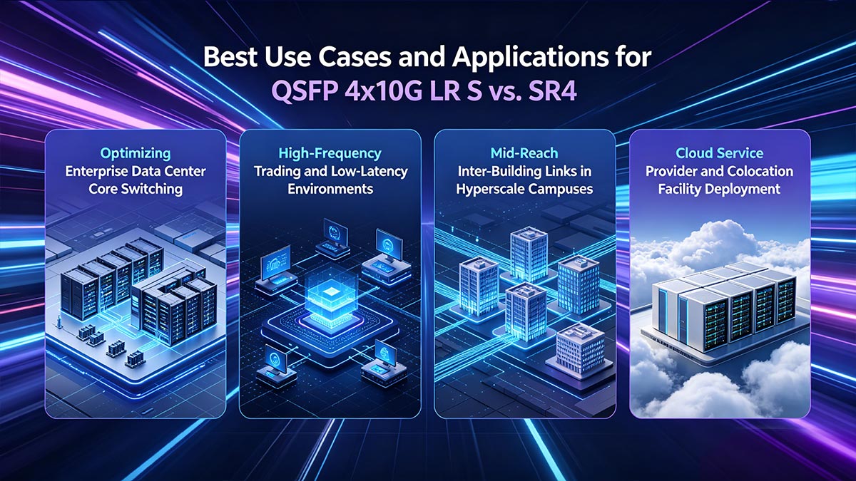 Best Use Cases and Applications for QSFP 4x10G LR S vs. SR4