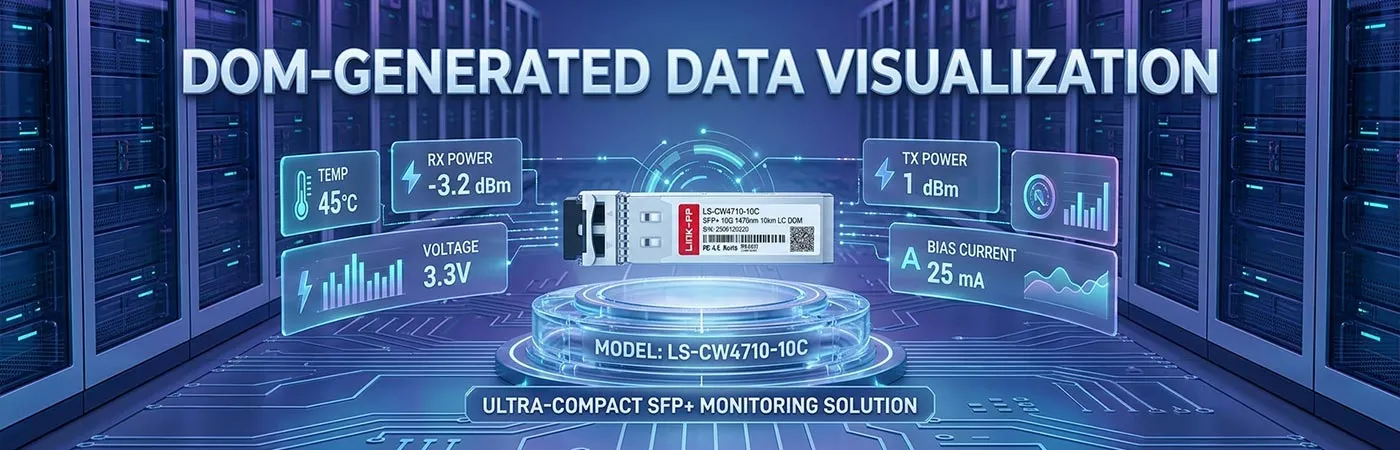 실시간 모니터링을 위한 DOM이 내장된 XBR-SFP10G1470-10 모듈