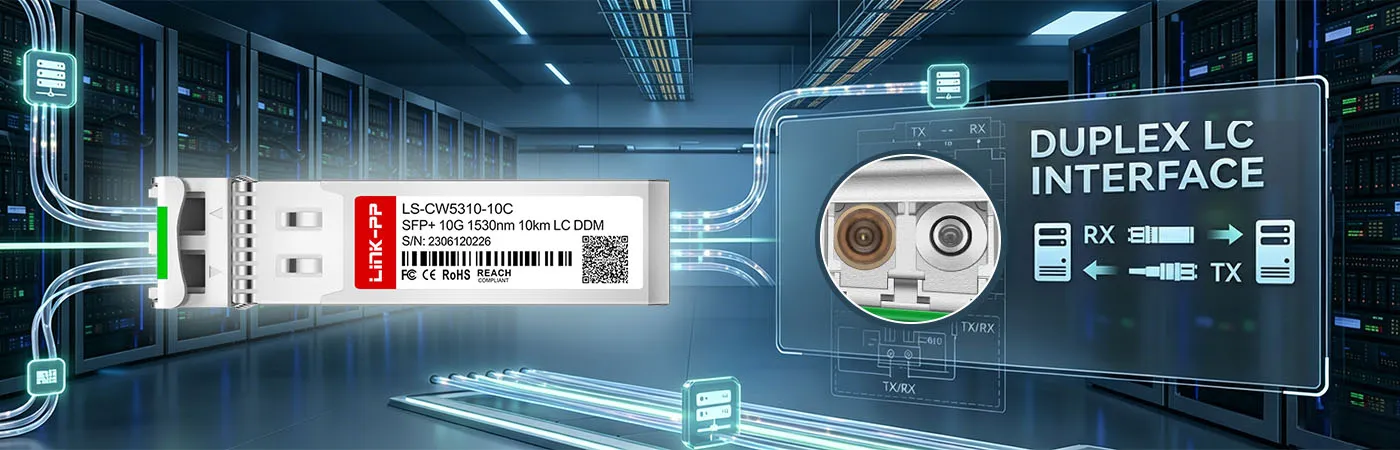 デュプレックスLCインターフェース搭載EX-SFP-10GE-CWE53-10モジュール