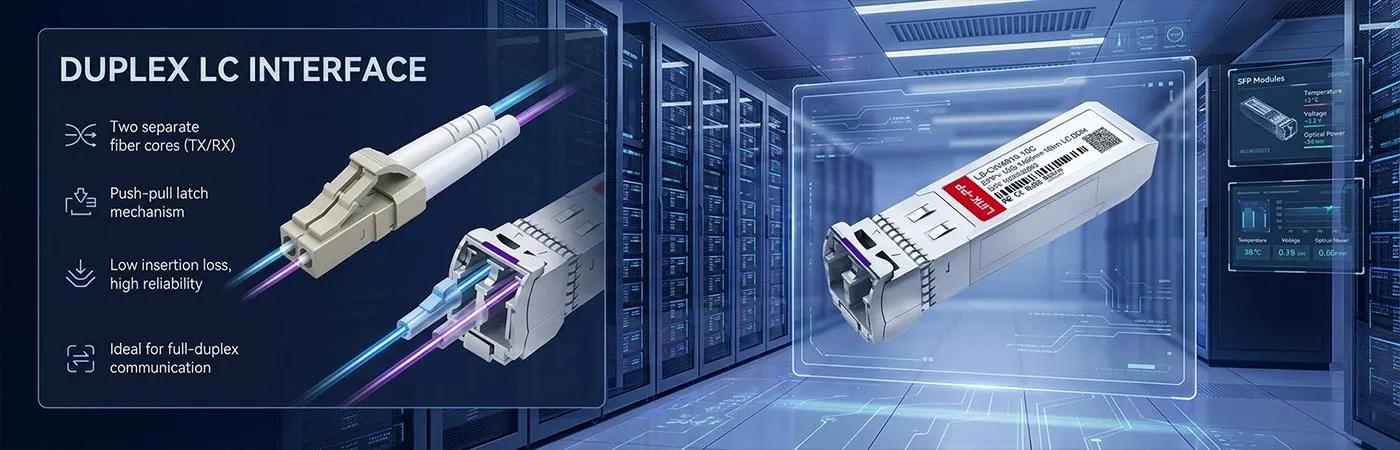 Módulo CWDM-SFP10G-1490-10 com interface LC duplex