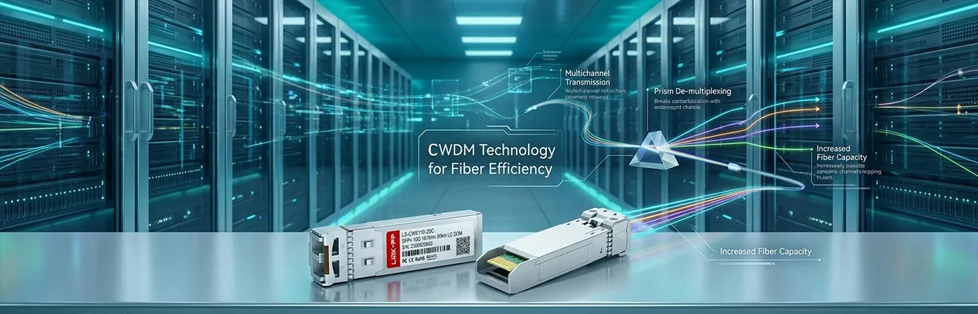 Модуль LS-CW6110-20C с технологией CWDM для повышения эффективности использования волокна.