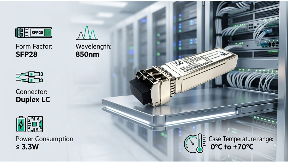 HPE 25GB SFP28 SR 100M Transceiver Technical DataSheet Specifications