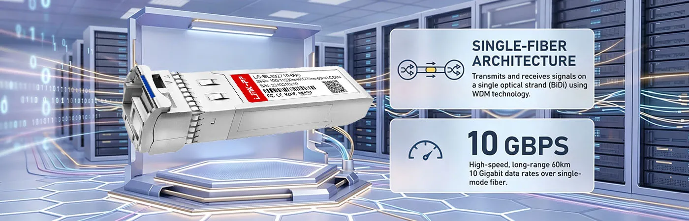 XCVR-S60U33 10 Gbps Connectivity for Single-Fiber Architecture