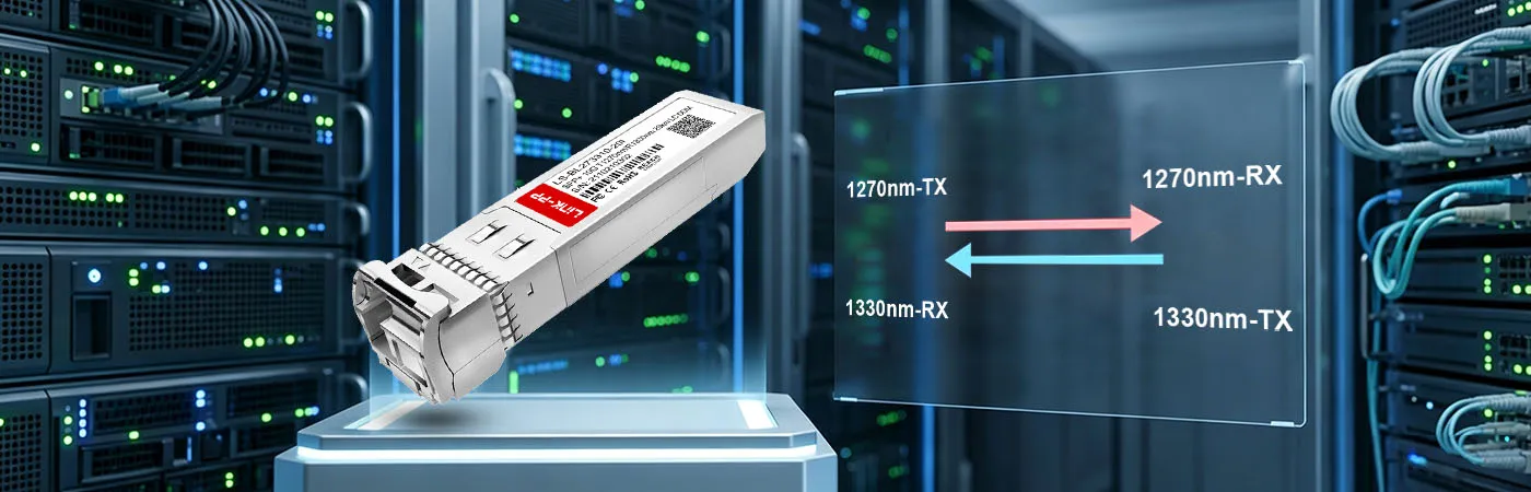 SFP-10G23-BX20-I Module with 1270nm-TX and 1330nm-RX Wavelength